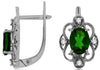 1.98CT DIAMOND & AAA RUSSALITE 14KT WHITE GOLD 3D OVAL FILIGREE HANGING EARRINGS