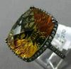 ESTATE LARGE 6.41CT DIAMOND & AAA CITRINE 14KT BLACK GOLD HALO FILIGREE FUN RING