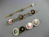 ANTIQUE LARGE AAA MOTHER OF PEARL & PEARL PLATINUM 14KT YELLOW GOLD CUFFLINK SET