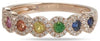 .75CT DIAMOND & AAA SAPPHIRE 14KT ROSE GOLD ROUND SEMI ETERNITY ANNIVERSARY RING