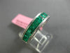 ESTATE 2.12CT AAA EMERALD 18K WHITE GOLD SEMI ETERNITY MILGRAIN ANNIVERSARY RING