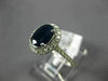 ESTATE 1.90CT DIAMOND & AAA OVAL SAPPHIRE 14K WHITE GOLD 3D HALO ENGAGEMENT RING