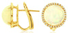 6.76CT DIAMOND & AAA OPAL 14K YELLOW GOLD 3D ROUND HALO CLASSIC CLIP ON EARRINGS