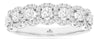 ESTATE 1.0CT DIAMOND 14K WHITE GOLD CLASSIC 7 STONE FLORAL HALO ANNIVERSARY RING