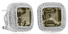 7.50CT DIAMOND & AAA SMOKY TOPAZ 14KT WHITE GOLD 3D SQUARE HALO HANGING EARRINGS