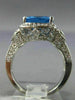 ESTATE 4.80CT DIAMOND & AAA BLUE TOPAZ 14K WHITE GOLD 3D FILIGREE HALO RING 2063