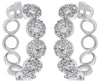 1.41CT DIAMOND 18KT WHITE GOLD MULTI FLOWER CLASSIC HALO HOOP HANGING EARRINGS