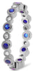 .55CT DIAMOND & AAA SAPPHIRE 14KT WHITE GOLD FILIGREE ETERNITY ANNIVERSARY RING