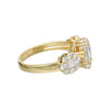1.50CT DIAMOND 18K YELLOW GOLD 3D ROUND & BAGUETTE PAST PRESENT FUTURE LOVE RING