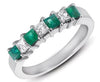 1.1CT DIAMOND & AAA EMERALD 14KT WHITE GOLD 3D PRINCESS 7 STONE ANNIVERSARY RING