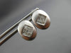 ESTATE .40CT PRINCESS DIAMOND 14KT WHITE GOLD OVAL MATTE & SHINY EARRINGS #7768