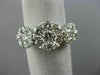 ESTATE LARGE 2.01CT DIAMOND 18K WHITE GOLD CLUSTER PAST PRESENT FUTURE LOVE RING