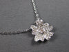 ESTATE SMALL .18CT DIAMOND 14KT WHITE GOLD 3D FLOWER FUN NECKLACE