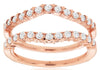 ESTATE .50CT DIAMOND 14K ROSE GOLD ROUND V SHAPE INSERT WEDDING ANNIVERSARY RING