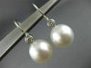 ESTATE LARGE .20CT DIAMOND & AAA SOUTH SEA PEARL 18K WHITE GOLD HANGING EARRINGS