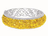 LARGE 13.44CT WHITE & FANCY YELLOW DIAMOND 18KT 2 TONE GOLD MULTI SHAPE BRACELET