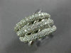 ESTATE LARGE 2.09CT DIAMOND 14K WHITE GOLD MULTI ROW CRISS CROSS FUN RING #18560