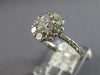 ESTATE WIDE 1.99CT DIAMOND 14KT WHITE GOLD 3D CLASSIC FLOWER ENGAGEMENT RING