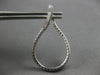 ESTATE LARGE 1.25CT DIAMOND 18KT WHITE GOLD TEAR DROP SIDEWAYS HANGING EARRINGS