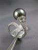 LARGE .79CT DIAMOND & AAA TAHITIAN PEARL 18K WHITE GOLD 3D CRISS CROSS LOVE RING