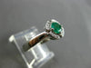 ESTATE .52CT DIAMOND & AAA EMERALD 14KT WHITE GOLD FLOWER ENGAGEMENT RING #15109