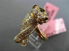 ESTATE LARGE .76CT DIAMOND & AAA TSAVSORITE 18KT ROSE GOLD HAPPY PUPPY FUN RING