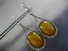 ANTIQUE LARGE 30.0CT MULTI COLOR DIAMOND & AGATE 14K BLACK & WHITE GOLD EARRINGS