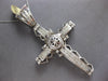 EXTRA LARGE 3.25CT DIAMOND 14KT WHITE GOLD 3D PRINCESS HANDCRAFTED CROSS PENDANT