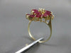 ESTATE 2.58CTW DIAMOND RUBY 14K YELLOW GOLD MARQUISE FLOWER COCKTAIL RING #19811