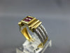 ESTATE .45CT AAA RUBY 18KT TWO TONE GOLD 3D PRINCESS INVISIBLE SQUARE ROPE RING