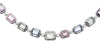 45.93CT DIAMOND & AAA MULTI COLOR SAPPHIRE 18KT WHITE GOLD BEZEL TENNIS NECKLACE