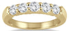 ESTATE .75CT DIAMOND 14KT YELLOW GOLD 3D ROUND CLASSIC 5 STONE SHARED PRONG RING