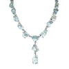 EXTRA LARGE 219.08CT DIAMOND & AAA AQUAMARINE 18KT WHITE GOLD ETERNITY NECKLACE