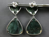 EXTRA LARGE 30.45CT DIAMOND & AAA GREEN AGATE 14K WHITE GOLD 3D HANGING EARRINGS