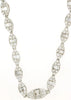 5.50CT DIAMOND 14KT WHITE GOLD ROUND & BAGUETTE MARQUISE SHAPE TENNIS NECKLACE