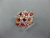 WIDE 1.4CT DIAMOND & AAA RUBY 14K ROSE GOLD MULTI ROW INFINITY FILIGREE FUN RING