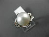 ESTATE LARGE .12CT DIAMOND & AAA SOUTH SEA PEARL PLATINUM 3D FLOWER RING #21817