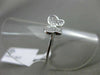 ESTATE .16CT PAVE ROUND DIAMOND 18KT WHITE GOLD 3D BUTTERFLY LOVE RING 6mm WIDE