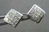 ESTATE .60CT PRINCESS CUT DIAMOND 14KT WHITE GOLD SQUARE EARRINGS AMAZING #21711
