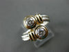 ESTATE WIDE .30CT DIAMOND 14KT WHITE & YELLOW GOLD DOUBLE TWIST GOLD RING #20744