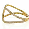 EXTRA LARGE 5.41CT PINK DIAMOND 18K YELLOW GOLD DOUBLE TEAR DROP BANGLE BRACELET