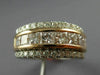 ESTATE LARGE 1.72CT WHITE & PINK DIAMOND 18K WHITE & ROSE GOLD ANNIVERSARY RING