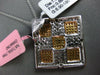 LARGE 1.76CT DIAMOND 18KT WHITE & ROSE GOLD 3D MULTI SQUARE DIAGONAL FUN PENDANT