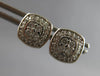 .34CT DIAMOND 14KT WHITE GOLD 3D CLASSIC ROUND SQUARE GEOMETRICAL STUD EARRINGS