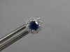 SMALL .51CT DIAMOND & AAA SAPPHIRE 14KT WHITE GOLD 3D ROUND FLOWER STUD EARRINGS