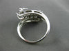 ANTIQUE WIDE .60CT OLD MINE DIAMOND 14K WHITE GOLD FILIGREE LEAF FUN RING #21792