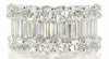 LARGE 4.27CT DIAMOND 18KT WHITE GOLD 3D ROUND & BAGUETTE 3 ROW ANNIVERSARY RING