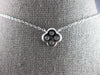 ESTATE .58CT DIAMOND 14KT WHITE GOLD 3D CLASSIC FLOWER LOVE NECKLACE