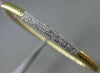 ESTATE .82CT DIAMOND 14K WHITE & YELLOW GOLD 3D PAVE ROPE DESIGN BANGLE BRACELET