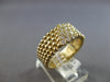 ESTATE WIDE .43CT DIAMOND 14KT YELLOW GOLD MULTI ROW DIAGONAL BEADED FUN RING